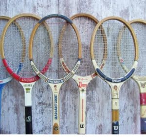 Vintage wooden tennis rackets