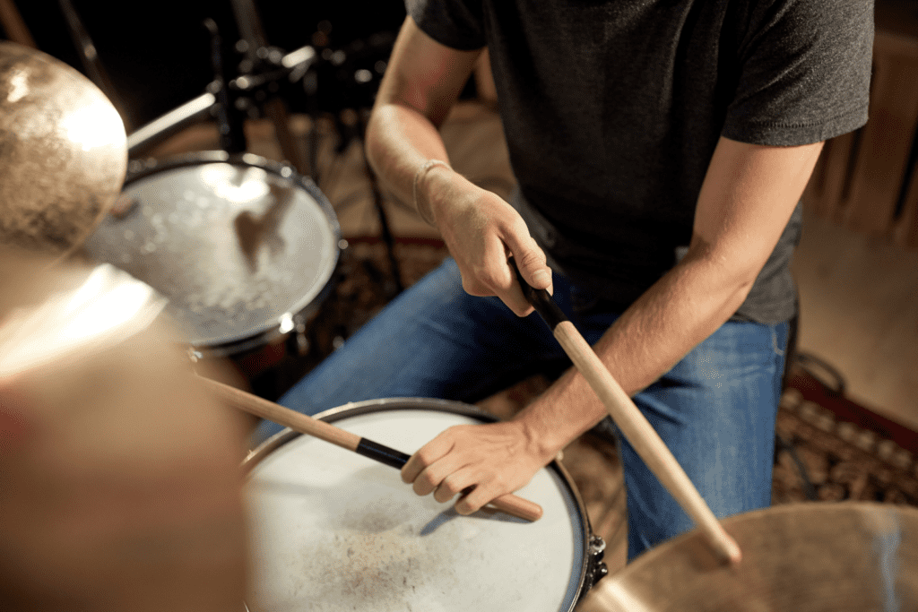 man playing drums