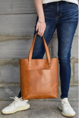 Etsy leather tote