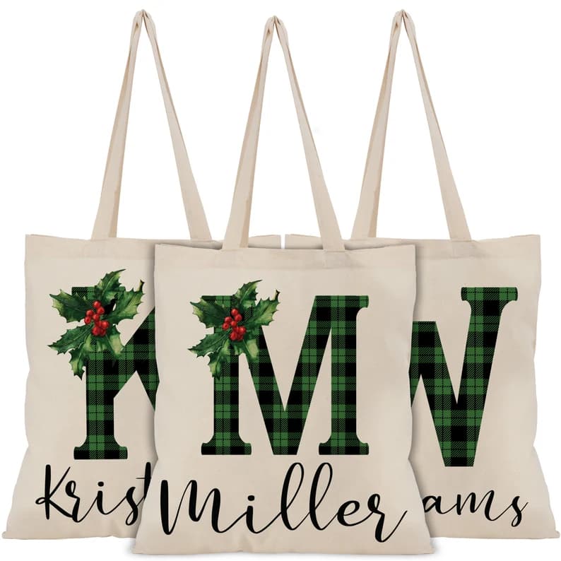 Christmas Initial Tote