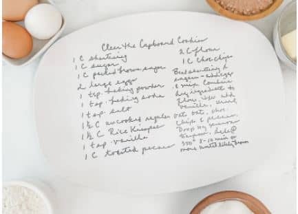 Handwritten Family Recipe Platter