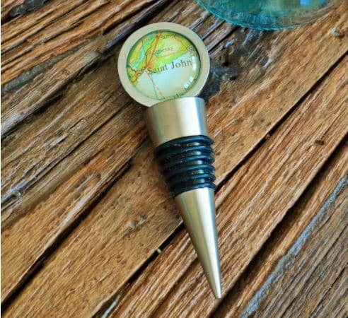 Custom Map Wine Stopper