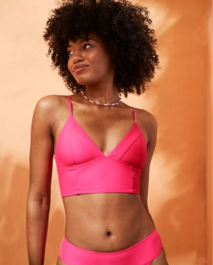 Aerie Seamed Longline Triangle Bikini Top