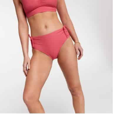 Ruched Side Mid Rise Swim Bottom