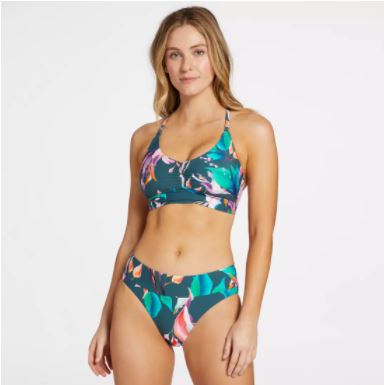 Ruched Front Cross Swim Top