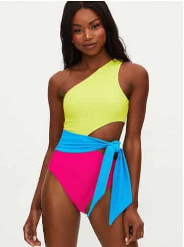 Aerie Shine Pique Wrap One Piece Swimsuit