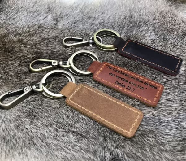 Personalized Leather Keychain