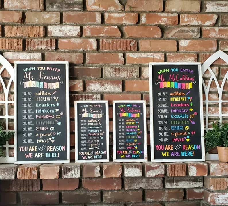 Personalized Teacher Name Sign